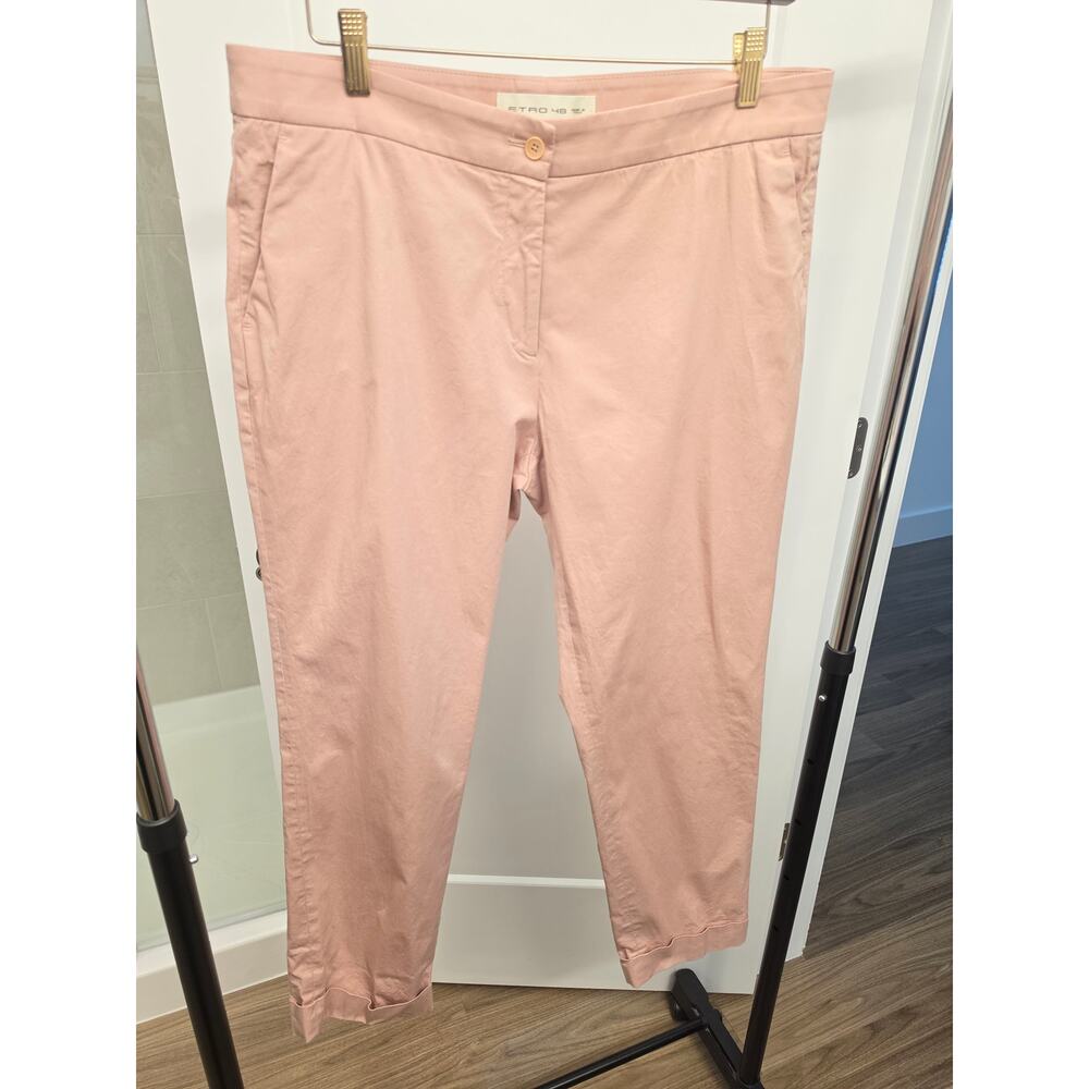 Etro 48 Cuffed Ankle Dress Pants Pink Size 10 - Picture 2 of 8